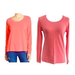 Splendid coral long sleeve blouse top